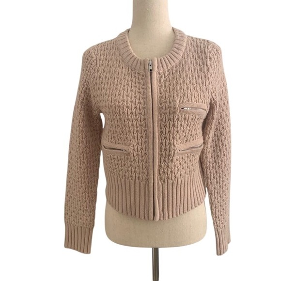 H&M Sweaters - H&M Wool Blend Zip Cardigan S Blush Pink Preppy Soft Girl Vanilla Girl Pockets